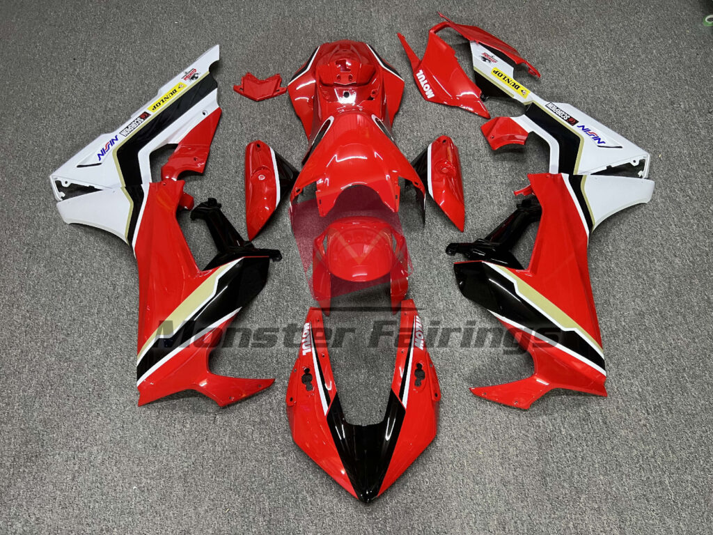 Honda CBR1000RR 2017 - 2025 Red, White & and Black ABS fairings - custom motorcycle bodywork kit by Monster Fairings