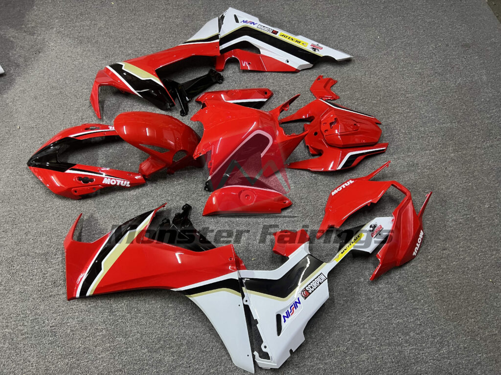 Honda CBR1000RR custom ABS fairings 2017 - 2025 in Red, White & and Black - durable replacement kit, Monster Fairings