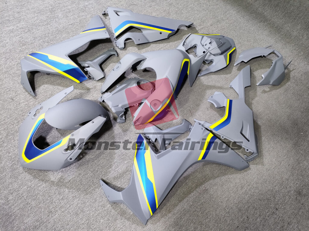 Nardo Gray with Blue and Yellow ABS fairings for Honda CBR1000RR 2017 - 2025 - premium OEM fit kit by Monster Fairings