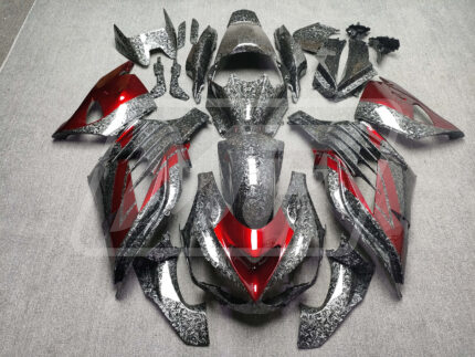 Kawasaki ZX14R 2012-2024 Forged Carbon Fiber Style with Candy Red ABS Fairings | Monster Fairings
