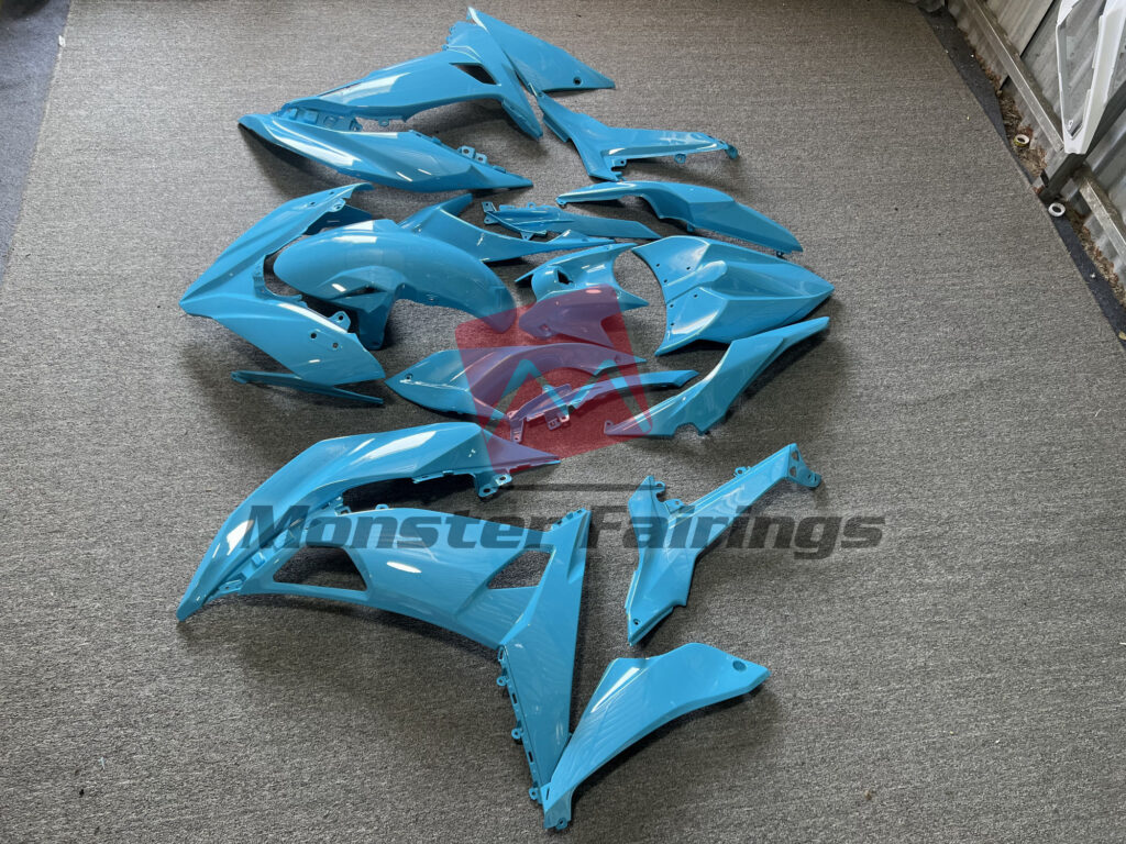 2017 - 2019 Kawasaki Ninja 650R Gloss Light Blue fairing set - ABS injection, custom painted by Monster Fairings