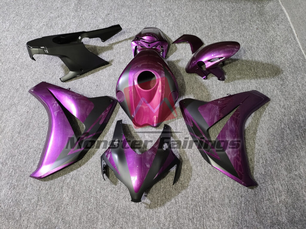 Honda CBR1000RR 2008 - 2011 Gloss Purple with Matte Black ABS fairings - custom motorcycle bodywork kit by Monster Fairings
