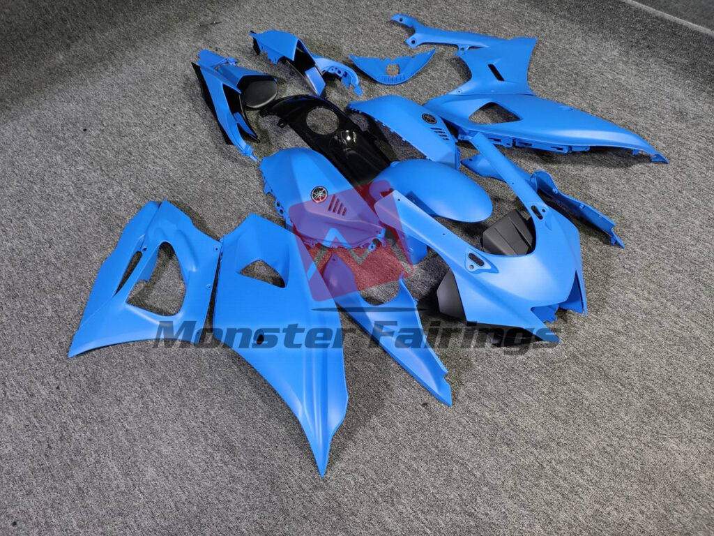 Yamaha R7 custom ABS fairings 2021 - 2025 in Turbo Blue - durable replacement kit, Monster Fairings