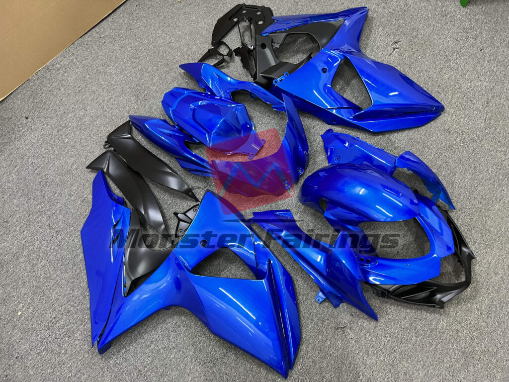 Suzuki GSXR 1000 custom ABS fairings 2009 - 2016 in Full Blue - durable replacement kit, Monster Fairings