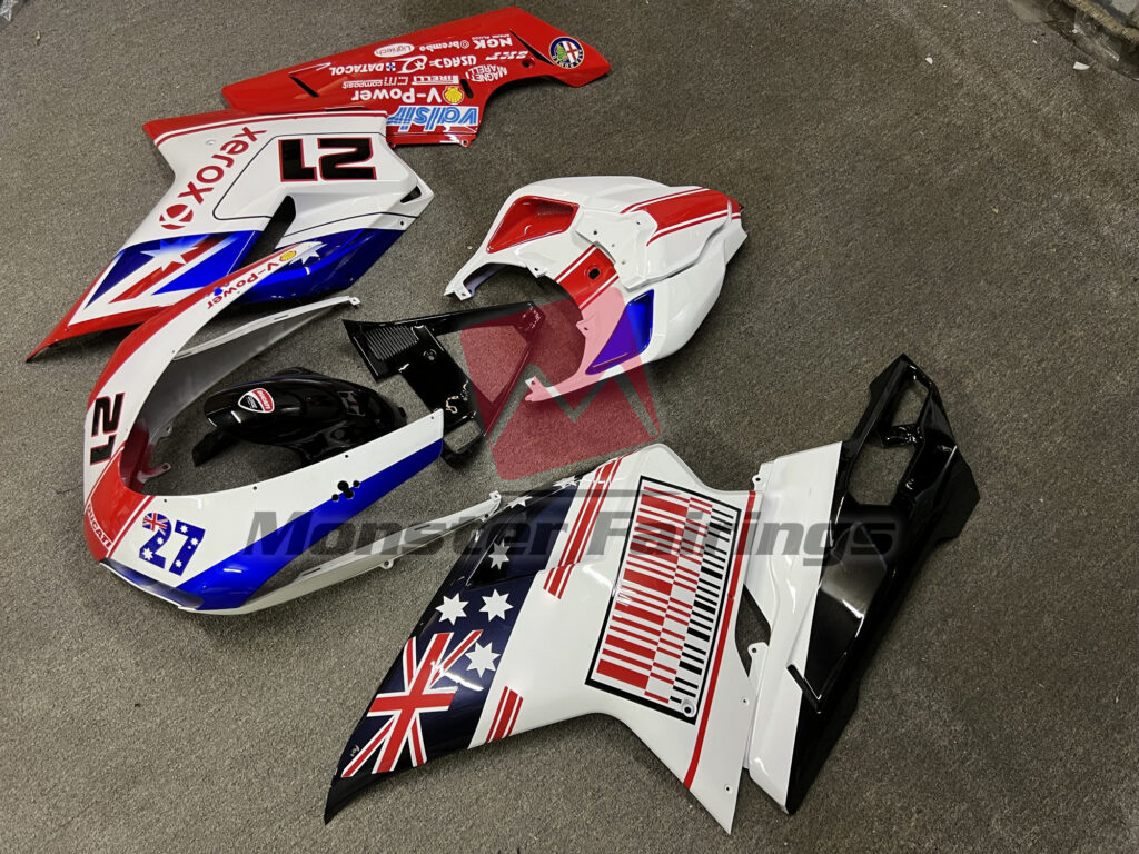 2007 - 2012 Ducati 848 1098 1198 Aerox & Alpha Romeo fairing set - ABS injection, custom painted by Monster Fairings