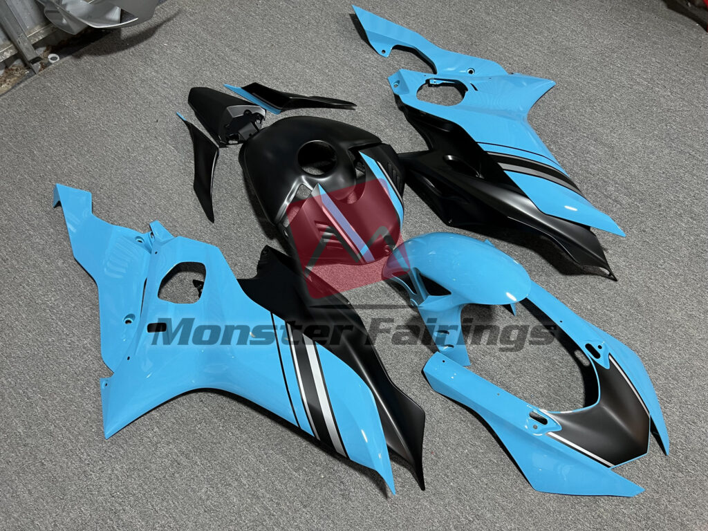 Light Blue and Black ABS fairings for Yamaha R6 2017 - 2022 - premium OEM fit kit by Monster Fairings