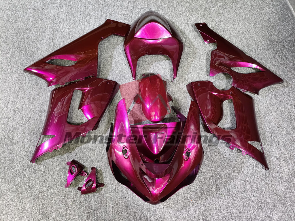 Kawasaki ZX6R 2005 - 2006 Gloss Magenta ABS fairings - custom motorcycle bodywork kit by Monster Fairings