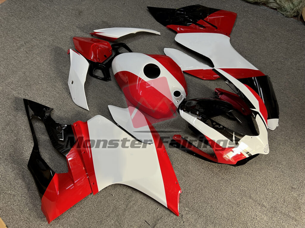 Gloss Red White with Black ABS fairings for Ducati Panigale 899 2012 - 2015 - premium OEM fit kit by Monster Fairings