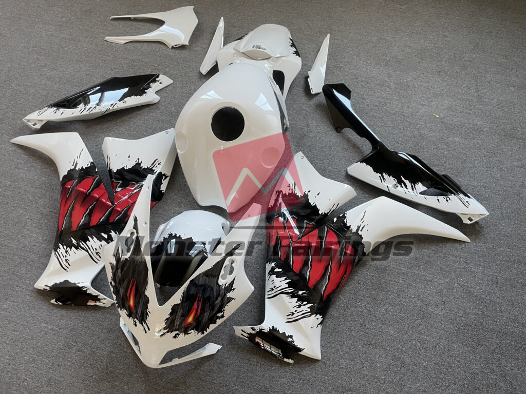 2012 - 2016 Honda CBR1000RR Special Gloss Angry White fairing set - ABS injection, custom painted by Monster Fairings