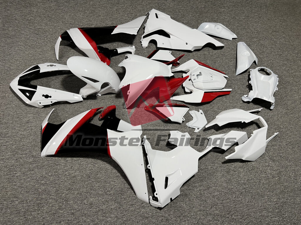 Honda CBR1000RR custom ABS fairings 2017 - 2025 in Gloss White with Black & and Red - durable replacement kit, Monster Fairings