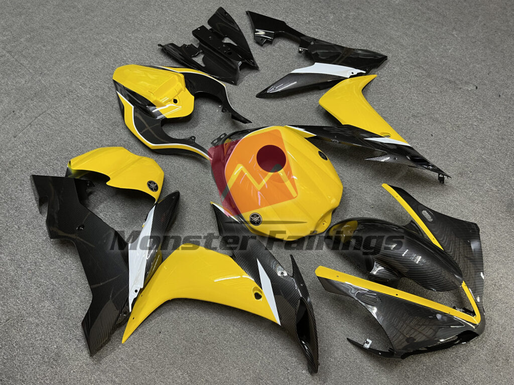 Gloss Yellow & Carbon Fiber Style ABS fairings for Yamaha R1 2004 - 2006 - premium OEM fit kit by Monster Fairings