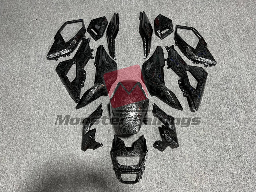 Honda MSX125 GROM 2016 - 2020 Gloss Forged Carbon Fiber Style ABS fairings - custom motorcycle bodywork kit by Monster Fairings
