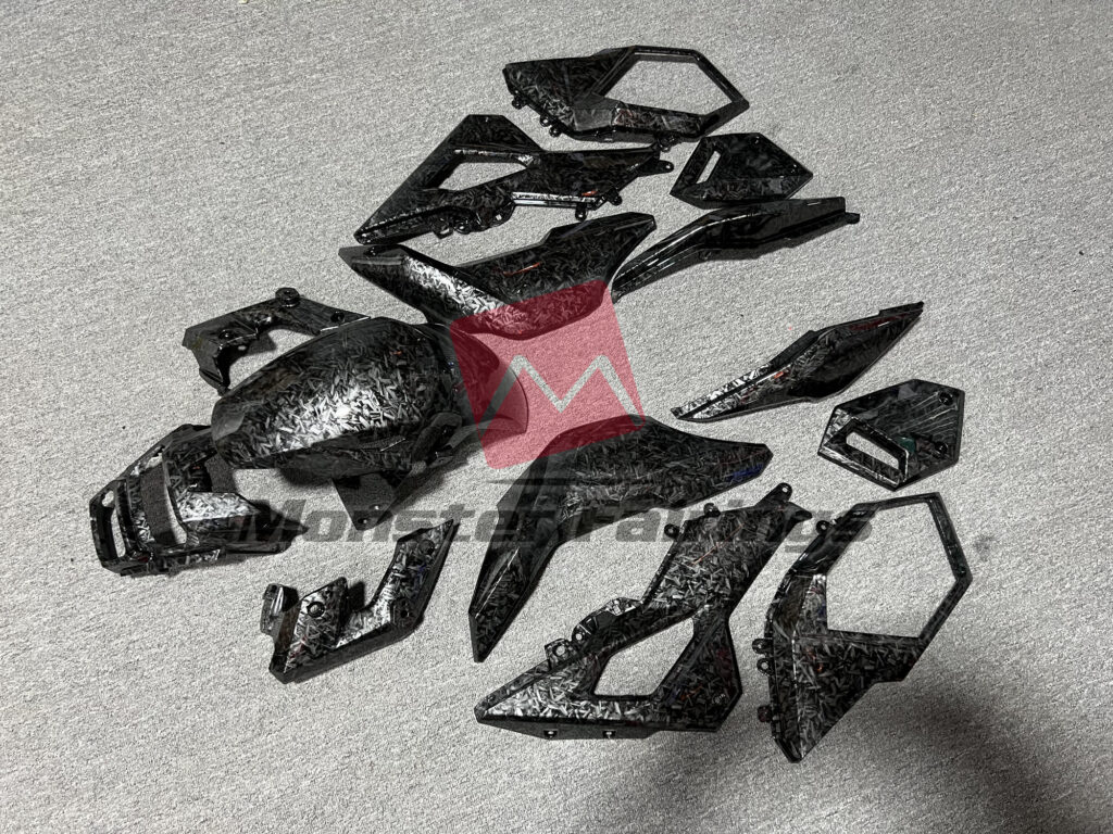 Honda MSX125 GROM custom ABS fairings 2016 - 2020 in Gloss Forged Carbon Fiber Style - durable replacement kit, Monster Fairings