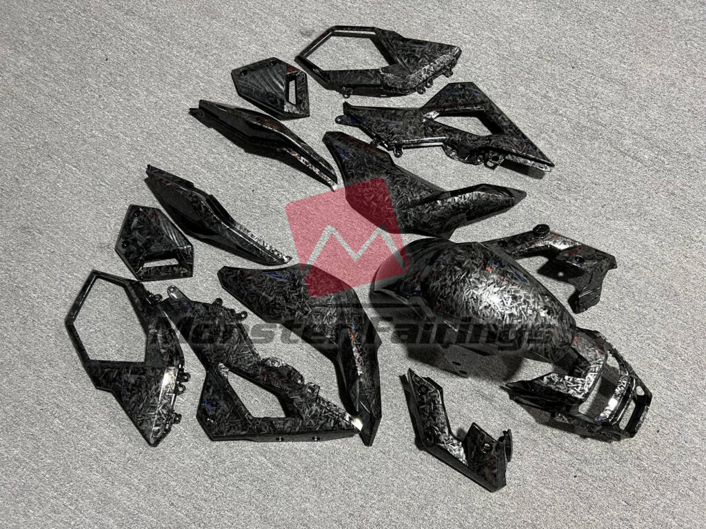 Gloss Forged Carbon Fiber Style ABS fairings for Honda MSX125 GROM 2016 - 2020 - premium OEM fit kit by Monster Fairings