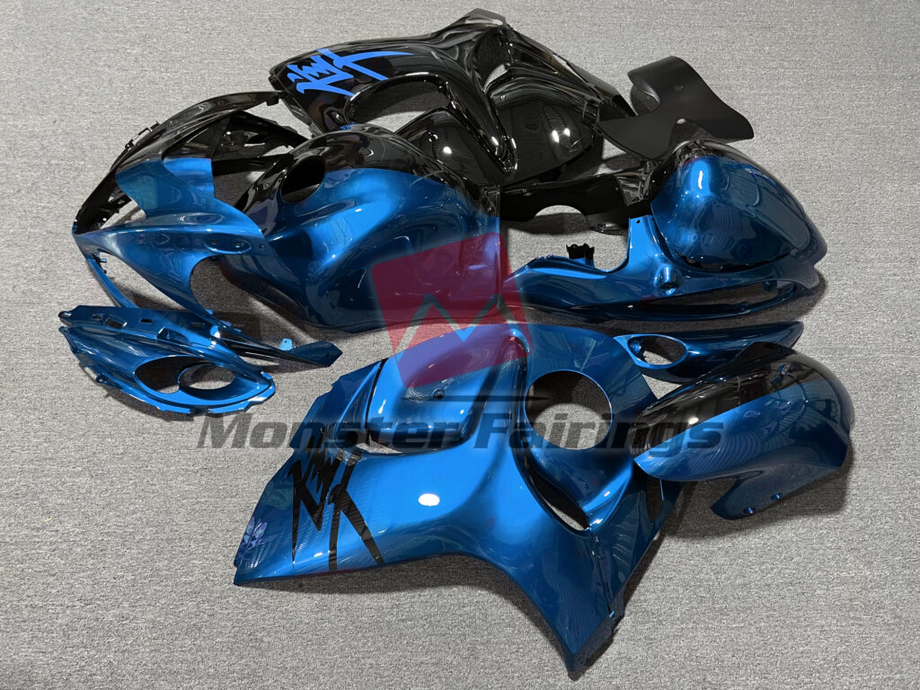 2008 - 2020 Suzuki GSXR 1300 Gloss Blue & and Black Split fairing set - ABS injection, custom painted by Monster Fairings