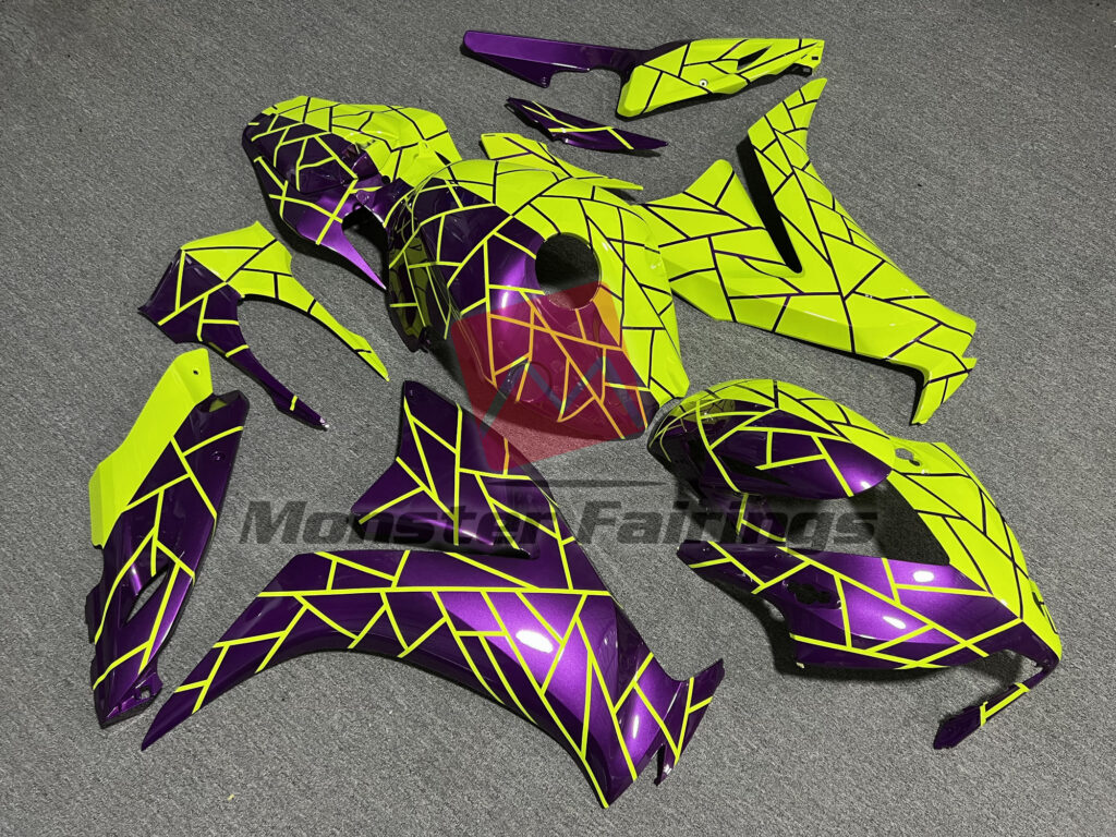 Gloss Purple & High Viz Yellow Split ABS fairings for Honda CBR1000RR 2012 - 2016 - premium OEM fit kit by Monster Fairings