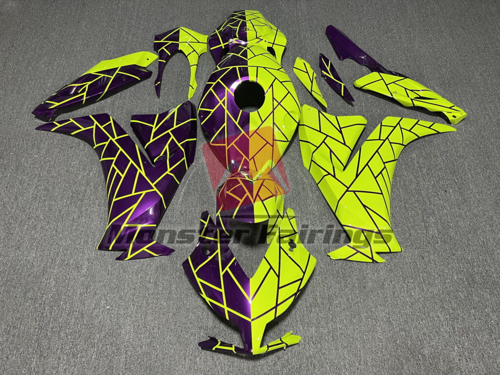 Honda CBR1000RR 2012 - 2016 Gloss Purple & High Viz Yellow Split ABS fairings - custom motorcycle bodywork kit by Monster Fairings