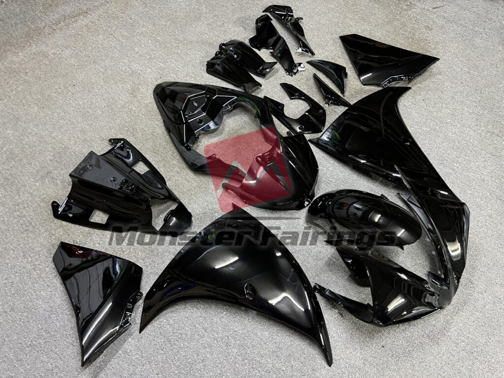 Yamaha R1 custom ABS fairings 2009 - 2011 in Gloss Black - durable replacement kit, Monster Fairings