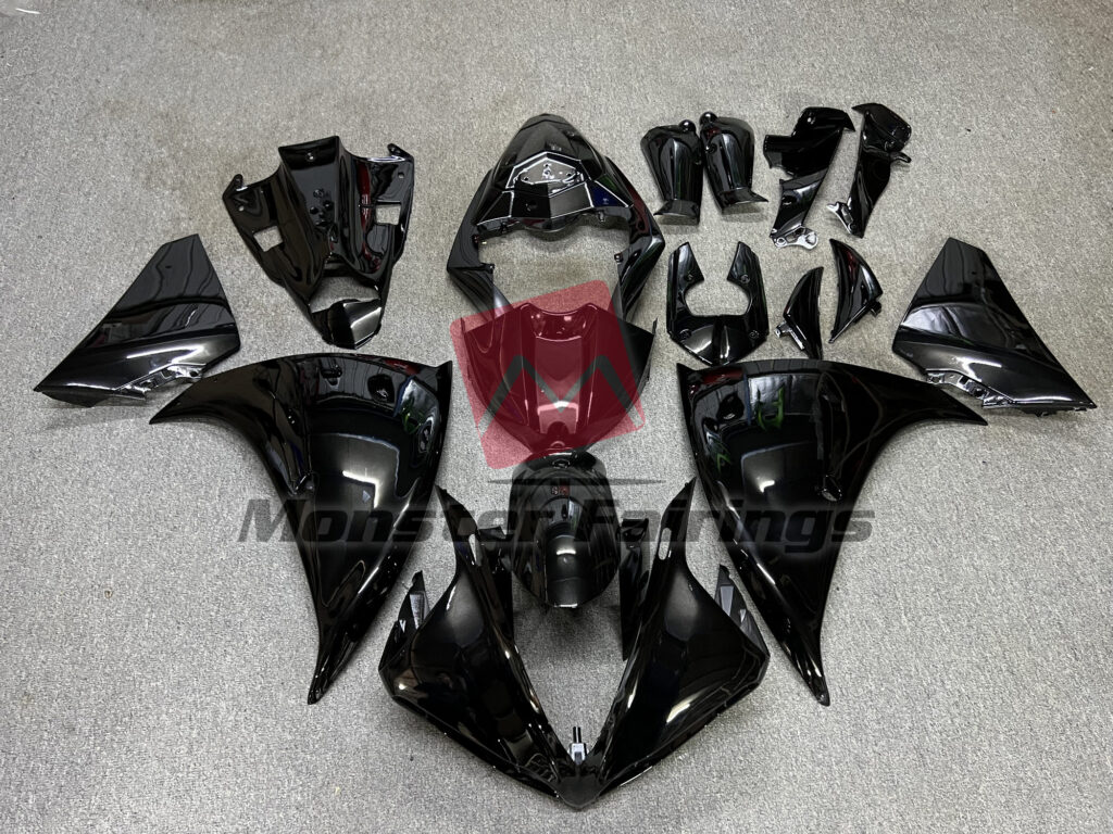 Yamaha R1 2009 - 2011 Gloss Black ABS fairings - custom motorcycle bodywork kit by Monster Fairings