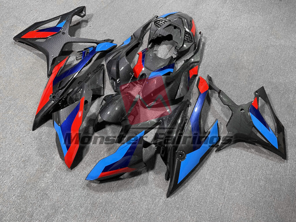 2019 - 2022 BMW S1000RR Gloss OEM Carbon Fiber Style fairing set - ABS injection, custom painted by Monster Fairings