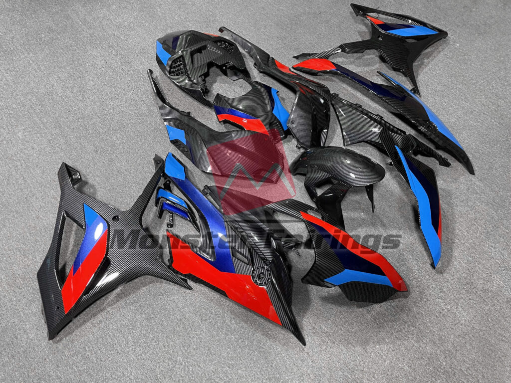 Gloss OEM Carbon Fiber Style ABS fairings for BMW S1000RR 2019 - 2022 - premium OEM fit kit by Monster Fairings