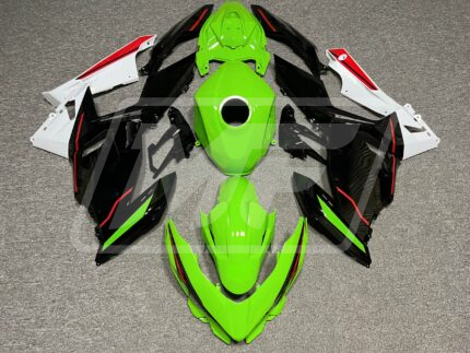 Kawasaki Ninja 400 2018-2024 Gloss Green & Black with White & Red ABS Fairings | Monster Fairings