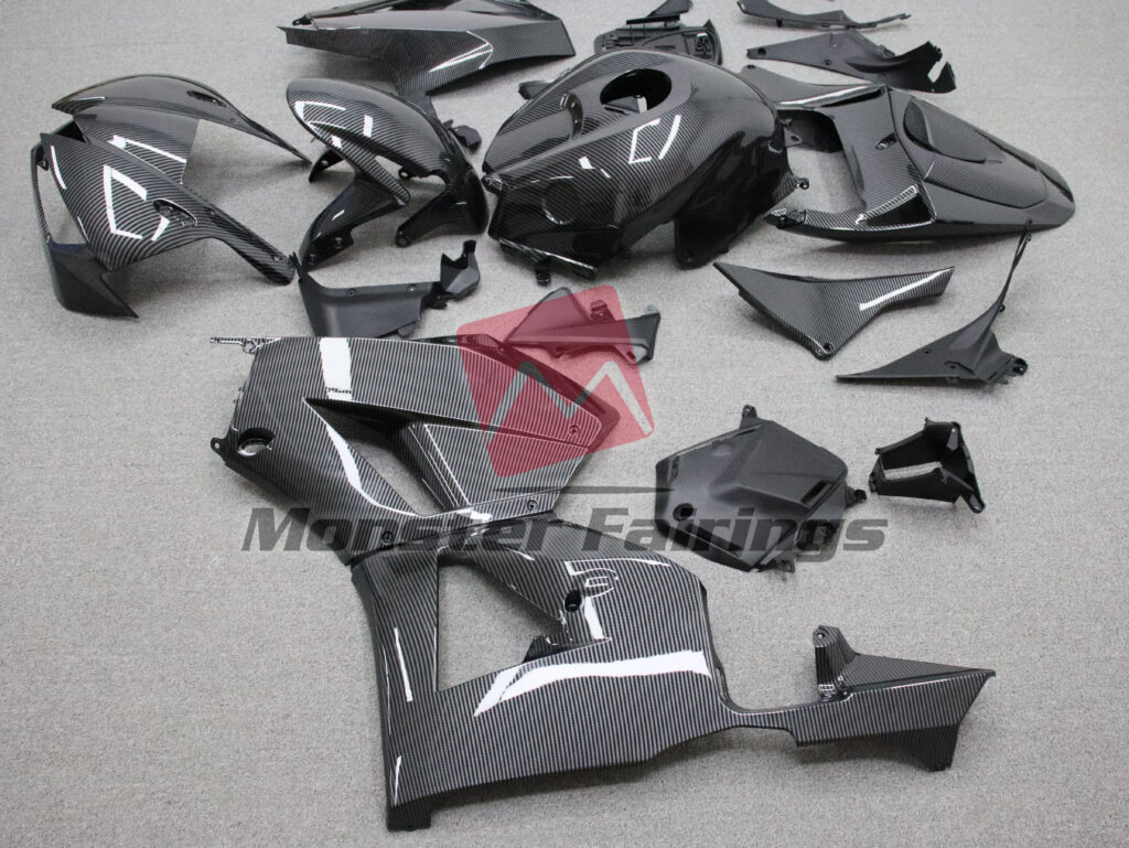2013 - 2025 Honda CBR600RR Gloss Carbon Fiber Style fairing set - ABS injection, custom painted by Monster Fairings