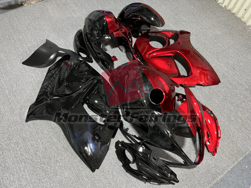 Gloss Red & and Black Split ABS fairings for Suzuki GSXR 1300 2008 - 2020 - premium OEM fit kit by Monster Fairings