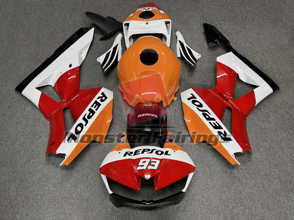 Honda CBR600RR 2013 - 2025 Gloss Light Repsol 93 ABS fairings - custom motorcycle bodywork kit by Monster Fairings