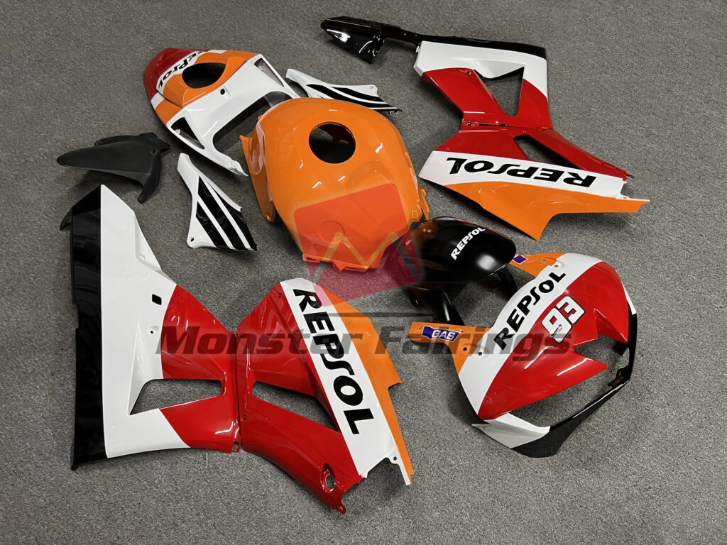2013 - 2025 Honda CBR600RR Gloss Light Repsol 93 fairing set - ABS injection, custom painted by Monster Fairings