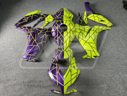 Honda CBR1000RR 2012-2016 Gloss Purple & High Viz Yellow Pattern Split ABS Fairings | Monster Fairings