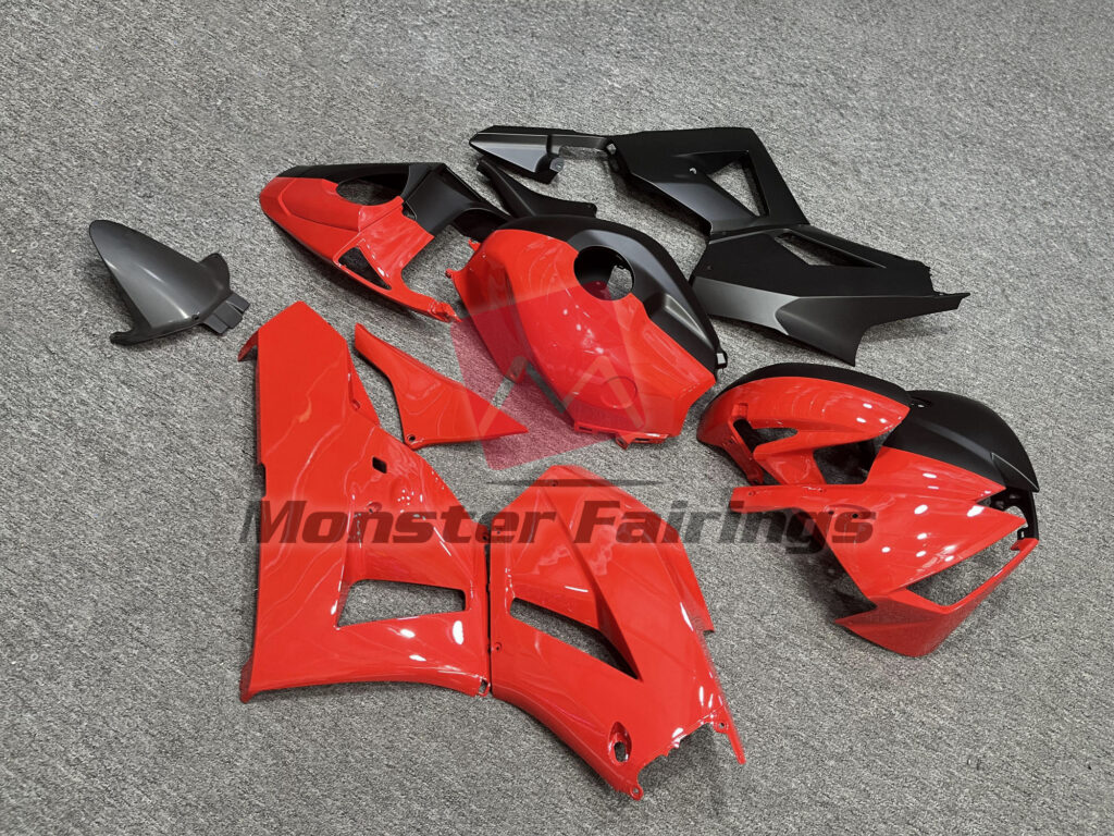 Honda CBR600RR custom ABS fairings 2013 - 2025 in Gloss Red & Matte Black Split - durable replacement kit, Monster Fairings