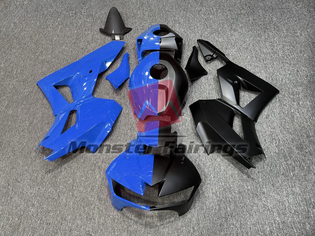 Honda CBR600RR 2013 - 2025 Gloss Blue & Matte Black Split ABS fairings - custom motorcycle bodywork kit by Monster Fairings