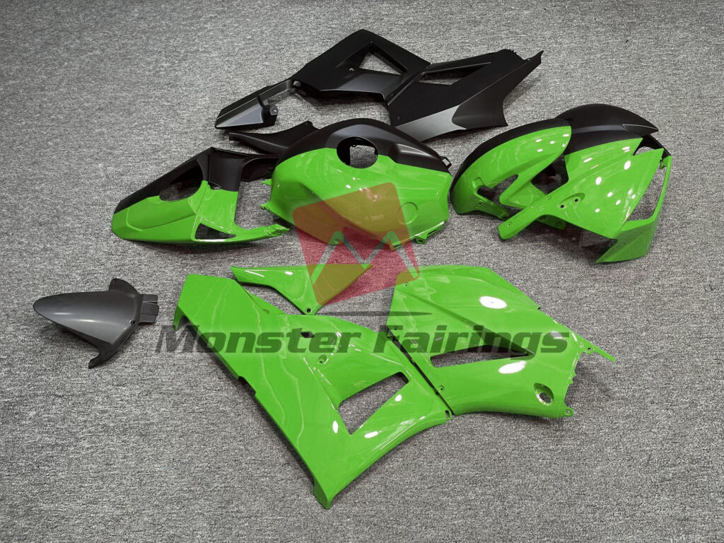 2013 - 2025 Honda CBR600RR Gloss Green & Matte Black Split fairing set - ABS injection, custom painted by Monster Fairings