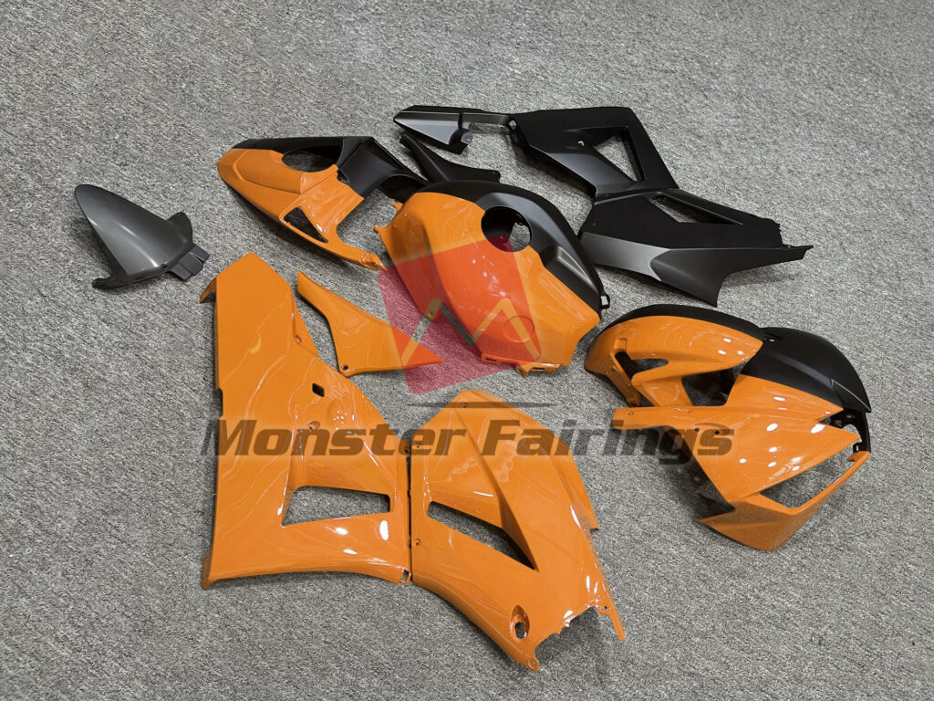 Honda CBR600RR custom ABS fairings 2013 - 2025 in Gloss Orange & Matte Black Split - durable replacement kit, Monster Fairings