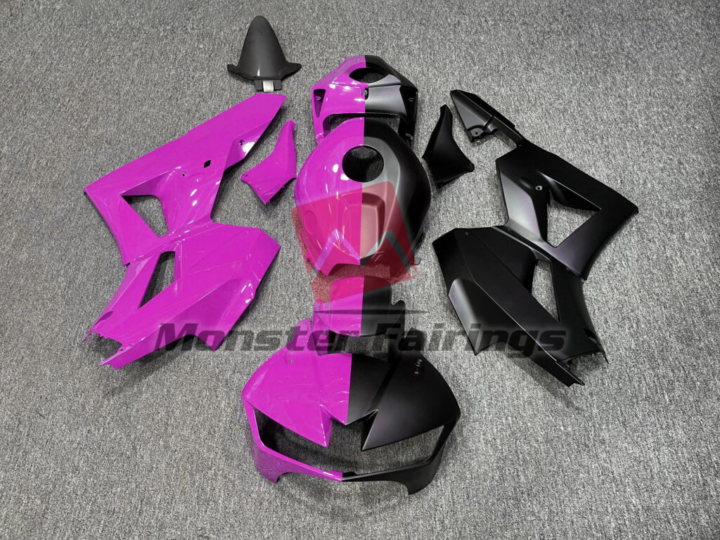 Honda CBR600RR 2013 - 2025 Gloss Pink & Matte Black Split ABS fairings - custom motorcycle bodywork kit by Monster Fairings