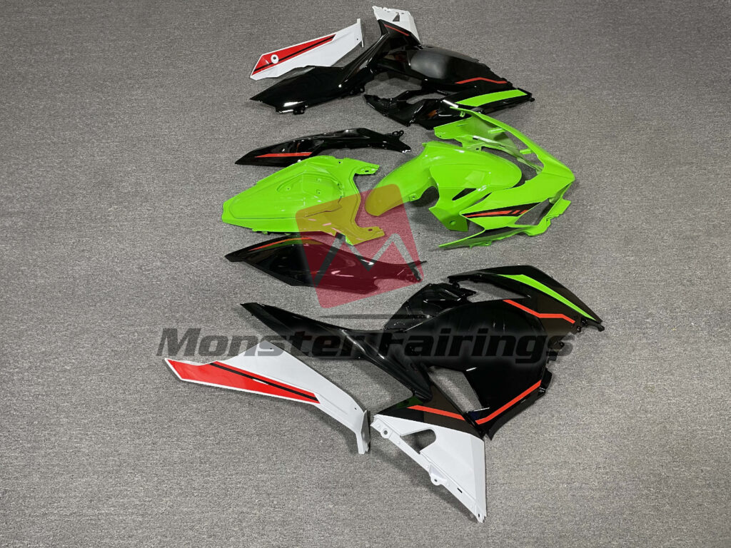 2018 - 2024 Kawasaki Ninja 400 Gloss OEM Style fairing set - ABS injection, custom painted by Monster Fairings