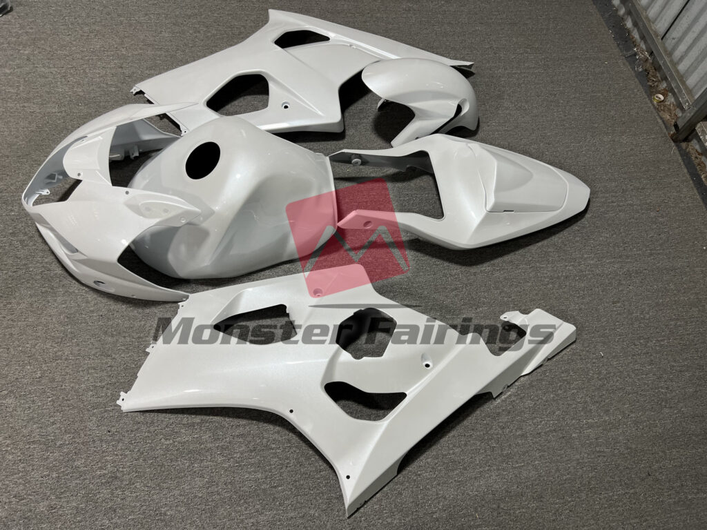 2003 - 2004 Suzuki GSXR 1000 Gloss Pearl White fairing set - ABS injection, custom painted by Monster Fairings