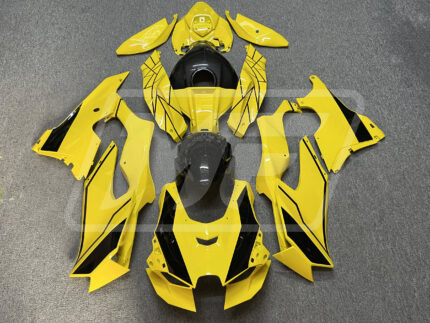 Kawasaki ZX10R 2021-2025 Gloss Yellow & Black with Carbon Fiber Style ABS Fairings | Monster Fairings