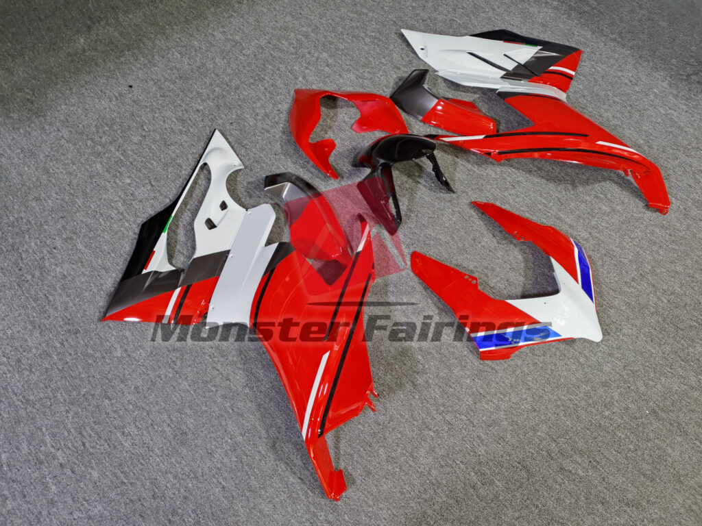 Gloss Red with White & Black ABS fairings for Ducati Panigale V2 2020 - 2024 - premium OEM fit kit by Monster Fairings