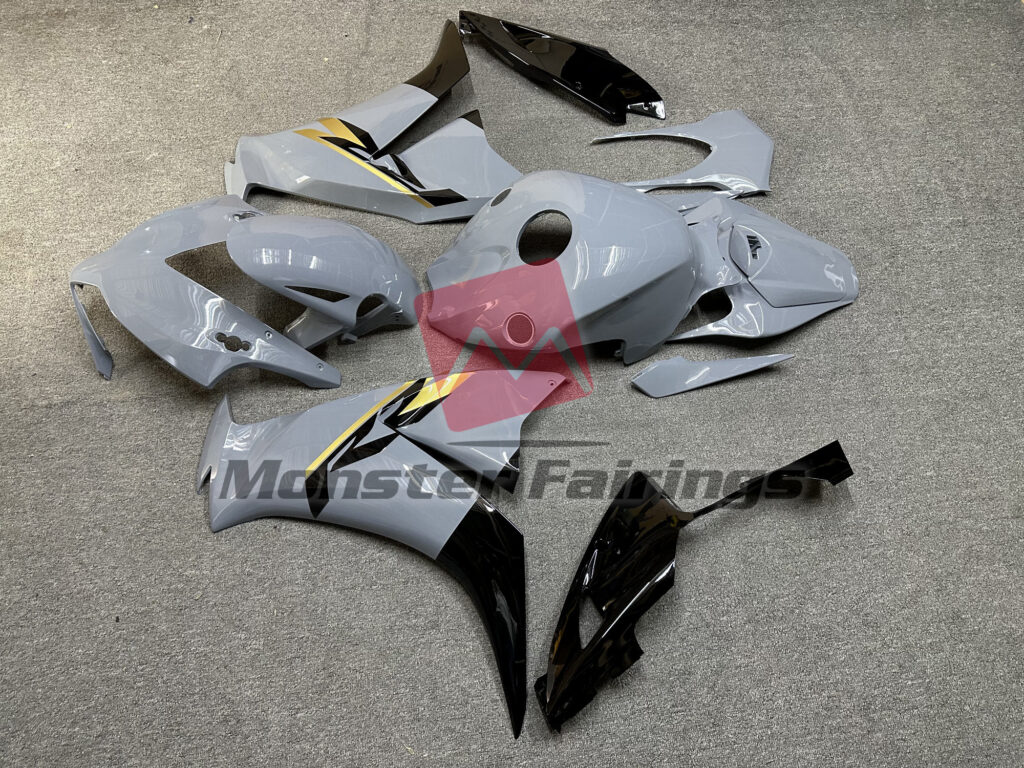 2012 - 2016 Honda CBR1000RR Gloss Gray & Black fairing set - ABS injection, custom painted by Monster Fairings