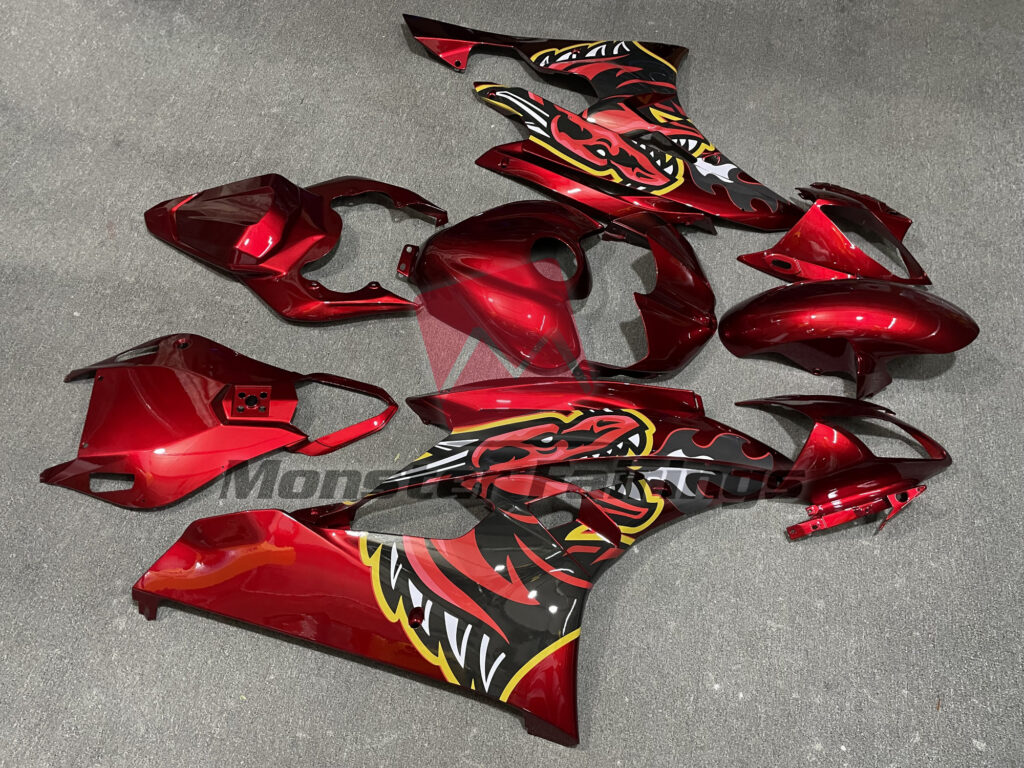 2006 - 2007 Yamaha R6 Gloss Red Fire Dragon fairing set - ABS injection, custom painted by Monster Fairings