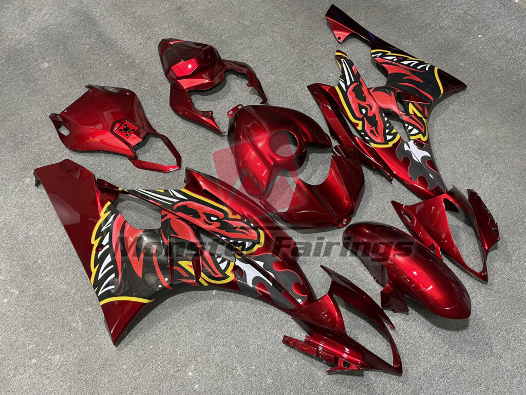 Gloss Red Fire Dragon ABS fairings for Yamaha R6 2006 - 2007 - premium OEM fit kit by Monster Fairings