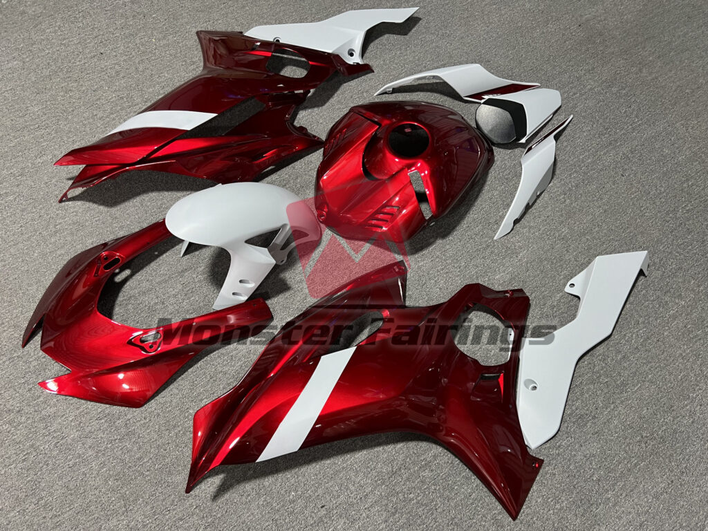 Gloss Candy Red & White ABS fairings for Yamaha R6 2017 - 2022 - premium OEM fit kit by Monster Fairings
