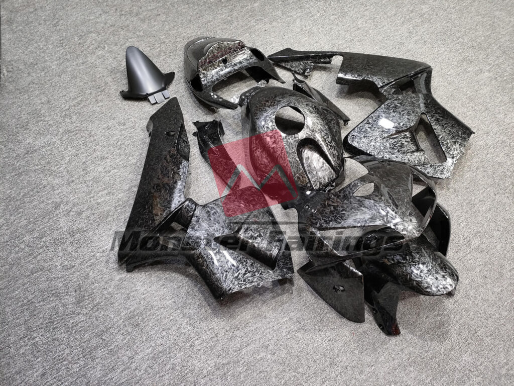 Gloss Forged Carbon Fiber Style ABS fairings for Honda CBR600RR 2005 - 2006 - premium OEM fit kit by Monster Fairings