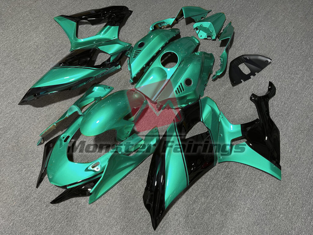 Gloss Teal & Black ABS fairings for Yamaha R7 2021 - 2025 - premium OEM fit kit by Monster Fairings