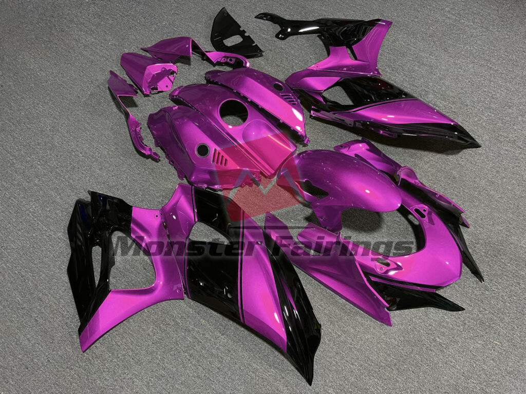 Gloss Pink & Black ABS fairings for Yamaha R7 2021 - 2025 - premium OEM fit kit by Monster Fairings