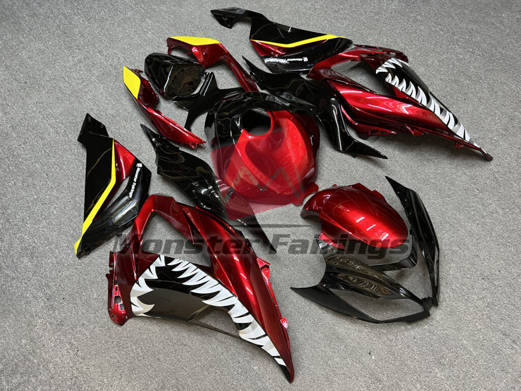 Gloss Red Shark ABS fairings for Kawasaki ZX6R 2013 - 2018 - premium OEM fit kit by Monster Fairings
