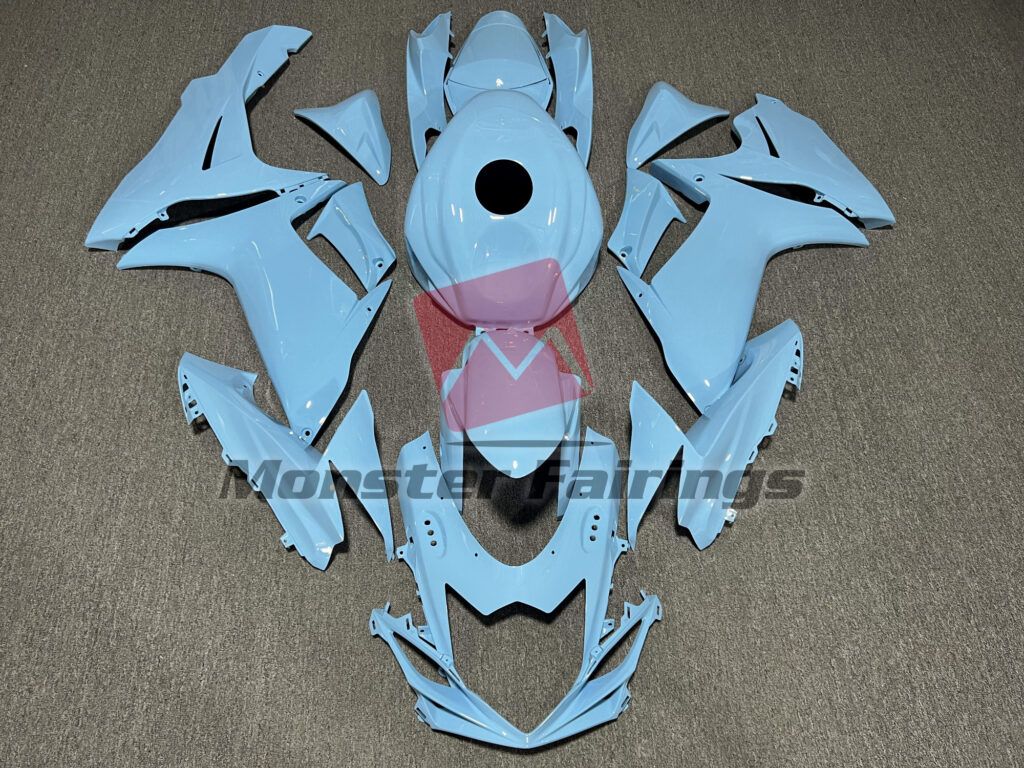 Suzuki GSXR 600 - 750 2011 - 2025 Gloss Light Blue ABS fairings - custom motorcycle bodywork kit by Monster Fairings