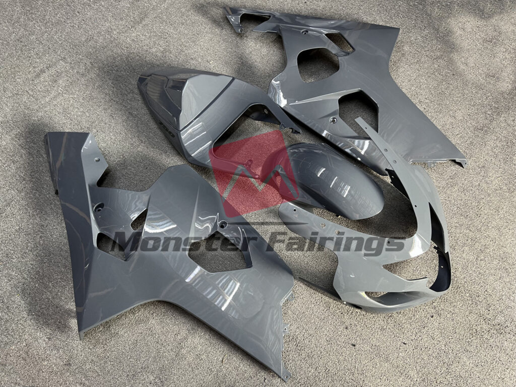 Suzuki GSXR custom ABS fairings 2004 - 2005 in Gloss Nardo Gray - durable replacement kit, Monster Fairings